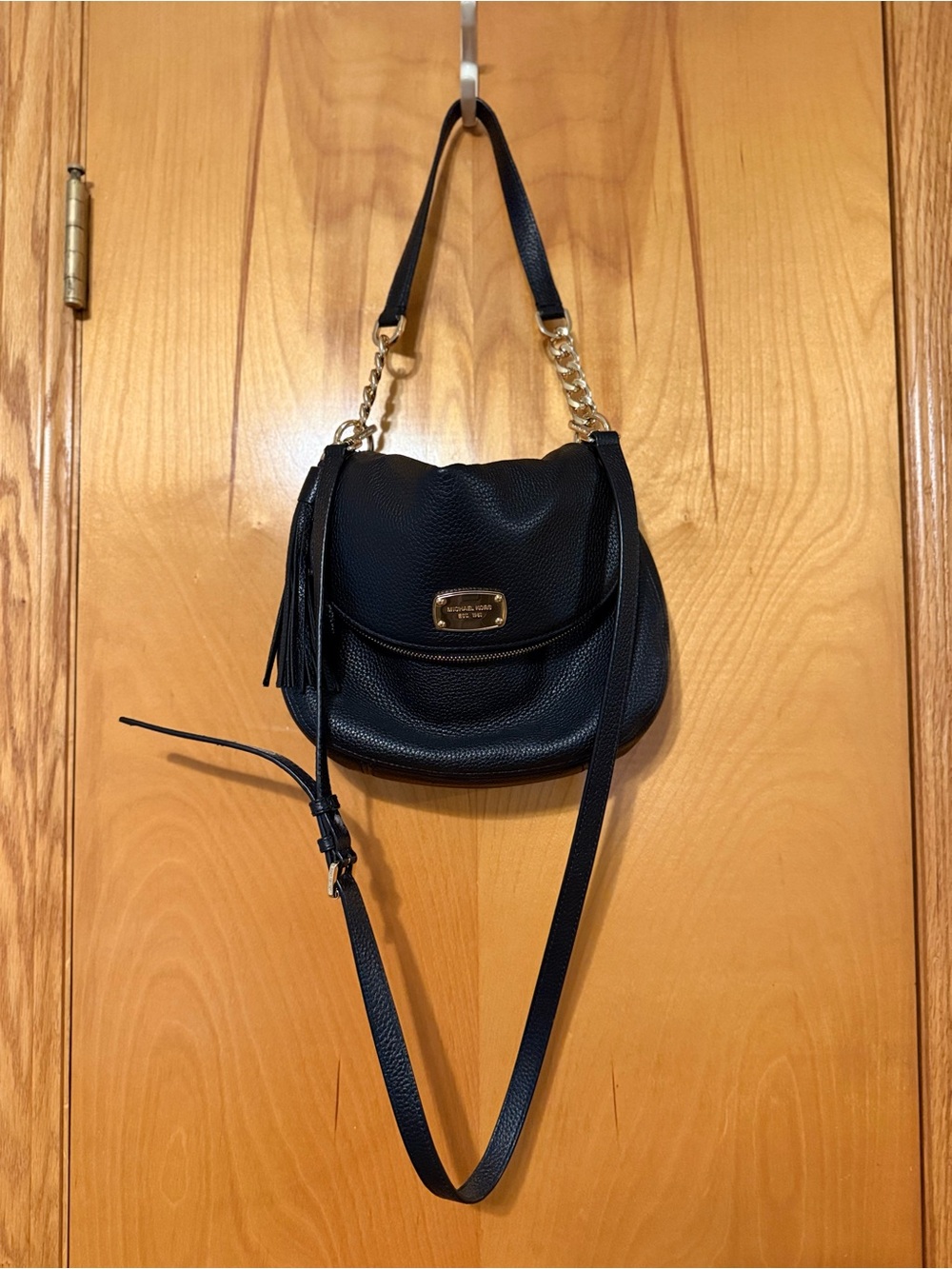 Michael Kors Black Pebbled Leather Crossbody
